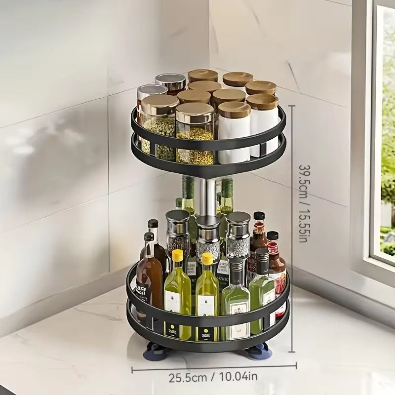 3-Tier Metal Rotating Organizer Spice Rack 